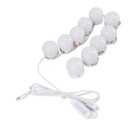 Haofy LED Vanity Lights Dimmable Brightness 10 Bulbs USB Powered Adjustable for Makeup Artists and Dressing Room with Memory Function Color Temperature Options Stylish Design Ideal