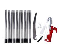 Haofy Lightweight Pole Saw for Tree Trimming, 3-14 Ft Stainless Steel Adjustable Manual Long Handle Pruner with Scissors Garden Yard Branch High Branches Trimming Cutter