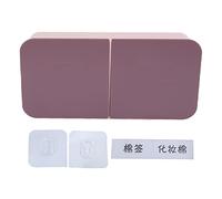 Haofy Makeup Box Wall Mounted Flip Cover Organizer for Bathroom Clear Cotton Pad Holder with Buckle Design for Easy Access and Detachable Washable Flip Cover for Makeup Box Organizer (Pinkish Purple)