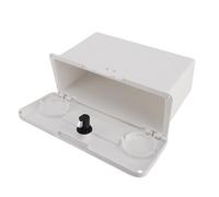 Haofy Marine Boat Storage Compartment Lockable ABS Glove Box with Dual Cup Holders Space Saving Design Organizer for Fishing Boats Yachts Center Consoles (White)