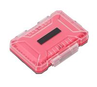 Haofy Memory Card Case Holder Organizer Water Resistant Anti Shock 12 Card 5 SIM Cards Compact Travel Storage ABS TPE (Red)