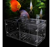 Haofy Mesh Rearing Trap Box, Acrylic Fish Isolation Box Fish Seedlings Incubator, Aquarium Breeder with Isolation Board, For Baby Fishes Shrimp Clownfish and Guppy(20MC (30CM*15CM*15CM)
