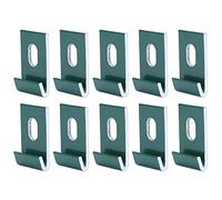Haofy Metal Base Clips, 10Pcs Base Clips Hook Fixings Attaches Aluminium Greenhouses Fixture Set Base Clips, Metal Base Clips, (Green)