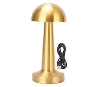 Haofy Metal Cordless Mushroom Table Lamp, USB Rechargeable, 3 Colors Adjustable Dimmable Bedside Lamp for Bedroom, Living Room, Dining Room (Gold)