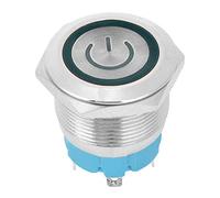 Haofy Metal Momentary Push Button Switch High-End 4-Pin with Power Light for Industrial Use 2Pcs Red Green Blue White (Green)