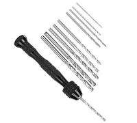 Haofy Mini Hand Twist Drill Set with 20 Drill Bits Non-Power Tool +Aluminum Storage Box for Craft Enthusiasts