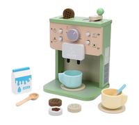 Haofy Mini Wooden Coffee Machine Toy, Realistic Play Kitchen Accessory for Kids with Movable Parts, 15x12x21cm Wooden Coffee Maker Set for Imaginative Role Play in Home or Preschool