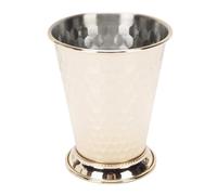 Haofy Mint Julep Cup 400ml 304 Stainless Steel Classic Cocktail Glass with Frosted Finish Weighted Base Elegant Barware for Kentucky Derby Bourbon Whiskey Weddings Home Bar (Yellow)
