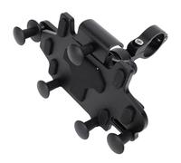 Haofy Motorcycle Phone Mount for Handlebar Adjustable Rotating 5 Claw Grip Silicone Shockproof Holder for Riding Aluminum Alloy (Black)