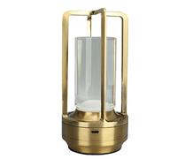 Haofy Nightstand Lamp, LED 2000 Mah Rechargeable Battery Cordless Table Lamp Stepless Dimming for Living Room (Gold)