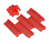 Haofy Numbered Cattle Ear Tags 100 Sets for Cows, Pigs, and Sheep - Durable All-Weather Polypropylene Livestock Identification, High-Visibility Animal Tracking System for Farm Management (Red)