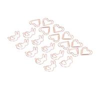Haofy Paper Clips, Metal Bookmark Clips with Storage Box, 100 Pcs Electroplated Document Clamps, Anti Slip Cute Bunny and Heart Page Markers for Office Students Readers