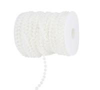 Haofy Pearl Bead Garland, ABS Imitation Pearl Wire Beads 25m 6mm Christmas Tree Garland with Grinding Shine Flexible Wire Core for Wedding Party Window DIY Decor (White)