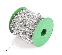 Haofy Pearl Garland,196.9ft 3mm+8mm Faux Pearl Beads Roll Strand Garland for Christmas Tree Craft Jewelry Wedding Bouquet DIY Decoration,Golden Sliver (Silver)