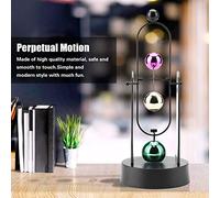 Haofy Perpetual Motion Desk Toy Newton's Cradle Pendulum Art Educational Science Physics Teaching Tool with 4 AA Batteries for Office Home Decor