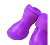 Haofy Pet Rain Boots Silicone Non Slip for Small Dogs and Cats Medium Fit Outdoor Adventures Rain Snow Hikes Lightweight Easy On Off Travel Friendly Keep Paws Dry Safe On (S)