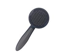 Haofy Pet Slicker Brush Ergonomic Self Cleaning Grooming Comb for Cats and Dogs Plastic 1 Unit (Grey)