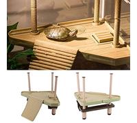 Haofy Pier Floating Basking Platform with Ramp Ladder for Reptiles ABS Construction 12.4 X 11.4 X 9.1 Inch Spacious Dock Ideal Aquarium Terrarium Enhances Sunbathing