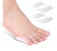 Haofy Pinky Toe Separators, 2 Pairs Gel Toe Separators Little Toe Bunion Protectors for Overlapping Toes Curled Pinky Toe, Bunionette Corrector for Relieving Pain from Friction, Blister