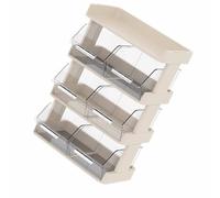 Haofy Plastic Tea Bag Organizer, Adjustable 3 Tier Storage Shelf for Tea Bags and Coffee Capsules on Office Kitchen Countertop (4 Layer 30x17x42.5cm)