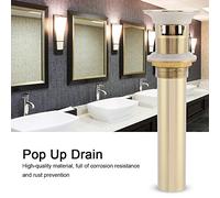 Haofy Pop Up Drain Stopper, Brass Metal Structure, Smooth Push-Button Operation, Easy Installation, Overflow Design, with Overflow, for Bathroom Vanity Sink (#2)