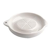 Haofy Porcelain Grater Plate Ceramic Ginger Grater 11.1x9.2cm for Garlic Onion Cheese, Fine Tooth Paste Puree, No Rust Free for Baby Food Carrot Cucumber (abrader)