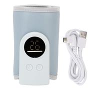 Haofy Portable Baby Bottle Warmer USB Powered 18W Fast Heating Adjustable Temperature Universal Travel Milk Warmer for Type 1 Bottles, Breastmilk for Car Outings Night Feedings (Blue)