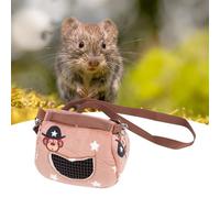 Haofy Portable Breathable, Coffee Flannelette Small Pet Carrier Bag for Hamster, Squirrel, Guinea Pig. Equipped with Gridding Shape Window, Easy to Clean, Fit for 4 Seasons with (M)