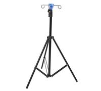 Haofy Portable IV Pole Stand with Adjustable Height, Foldable Tripod Base, 4 Hooks, Lightweight and Sturdy Material, for IV or Dialysis Bag, Wide Application (Black)