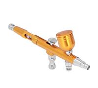 Haofy Portable Trigger Airbrush with 0.3mm Brass Nozzle and Lock System G1/8 Thread - Professional Mini Airbrush for Nail Art, Makeup, Tattoo & Model Painting (AR180 gold)
