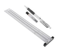 Haofy Premium Quality Woodworking Marking Line Ruler with Clear Scale for Accurate Measurements, Perfect for Cabinet Makers and Craftsmen (16 Inch; Straight Pipe 6 Inch)