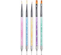 Haofy Professional Nail Painting Dotting Pen Set Nail Art Brush for Creating Exquisite Designs Acrylic Rod + Nylon Brush Hair