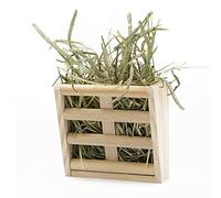 Haofy Rabbit Feeder Wooden Hanging Rack for Small Pets Like Bunnies Guinea Pigs Chinchillas Encourages Natural Grazing Habits Easy to Hang Securely in Cage 6.3 Inches Length