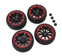 Haofy RC -Auto -Gumireifen Durable Bumpy Ear of the Wheat Pattern for 1/10 Off Street Vehicle, 4PCS Red Circle Wheel Rand Suitable for Axial, HSP