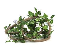 Haofy Reptile Jungle Rattan Flexible Climbing Vines, Eco-Friendly PU Material, Life-Like Design, for Lizards and Tree Frogs, 9.84ft Aquarium Decor (Large 3-meter rattan + green radish leaves)