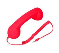 Haofy Retro Phone Handset Wireless Mobile Telephone with Clear Sound, 3.5mm Plug in Design for Home Office Travel Use, ABS Material Radiation Reduction Handset (Red)