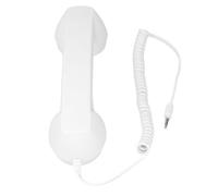 Haofy Retro Phone Handset Wireless Mobile Telephone with Clear Sound, 3.5mm Plug in Design for Home Office Travel Use, ABS Material Radiation Reduction Handset (White)