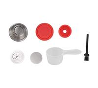 Haofy Reusable Coffee Pods, Stainless Steel Refillable Coffee Capsule Cup Reusable Coffee Filter Cup Set with Powder Cover for Dolce Gusto Coffee Maker(red)