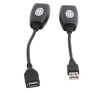 Haofy RJ45 Extension Adapter USB 2.0 Extender Adapter over Cat5 Cat6 Ethernet Cable, Up to 150 Ft USB Device Extension, Plug and Play for Keyboard Mouse Printer Camera