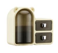 Haofy Rotating Makeup Organizer with Sealed Top Cover and 360 Degree Rotation for Vanity Desk Storage, 3 Tier Cosmetic Storage Box with Brush Holder and Lipstick Slots for Women Girls (Transparent