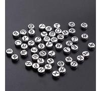 Haofy Russian Letters Beads, DIY Jewelry Accessories 100pcs 4 * 7mm, Printed with, Made of Durable Acrylic, Educational Tool, Ideal for Pre-School (Silver)