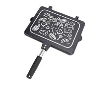 Haofy Sandwich Grill Pan Nonstick Double Sided Stovetop for Home Kitchen Breakfast Making Efficient Gas Heating Suitable for Toast Bread Sandwiches Campfire Feasts