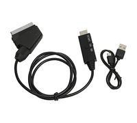 Haofy SCART to Converter, 1080p 60Hz Adapter Cable with Micro USB Power, Plug and Play AV to Digital Upscaler for VHS VCR DVD Players Retro Consoles on HDTV