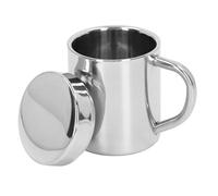 Haofy Shatterproof Stainless Steel Double Walled Mugs, Insulated Travel Coffee Mug with Handle, Polished Finish, for Tea, Coffee, Milk, Cold and Hot Drinks, Wide Base for Camping,