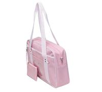 Haofy Shoulder Bag Tote Bag Crossbody Oxford Cloth Ample Capacity Smooth Zip Comfortable Straps for Textbook Tablet Umbrella School Work Travel (Heart Pattern Roseate)