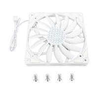 Haofy Silent 140mm 4pin PWM Case Fan with 15 Vane/Wing Design, for Creating a Quiet Working Environment in Your PC (White)