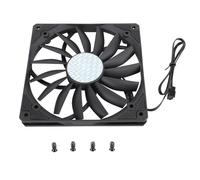 Haofy Silent 140mm 4pin PWM Case Fan with 15 Vane/Wing Design, for Creating a Quiet Working Environment in Your PC (Black)