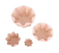Haofy Silicone Muffin Cups Baking Non Stick 4Pcs Reusable Octagonal Liner Oven Microwave Mousse Mold Pudding Tool Cake Liners Jello Gelatin Brownie Bread Cupcake Hold (Pink)