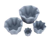 Haofy Silicone Muffin Cups, Non Stick Reusable Baking Tool Set with Four Sizes for Oven and Microwave, Ideal for Home Bakers (Gray)
