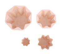 Haofy Silicone Muffin Cups, Non Stick Reusable Baking Tool Set with Four Sizes for Oven and Microwave, Ideal for Home Bakers (Pink)